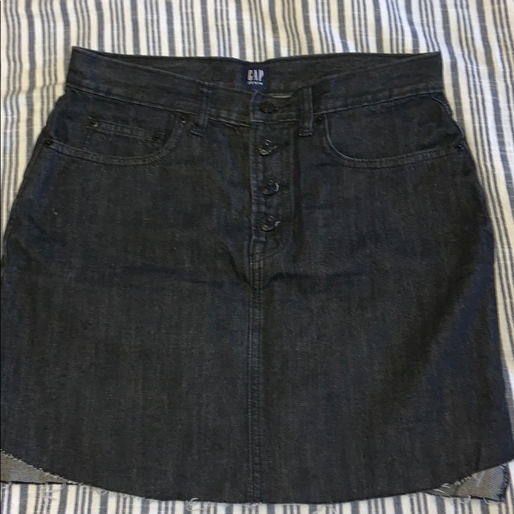 Gap black denim high waisted skirt cute 8